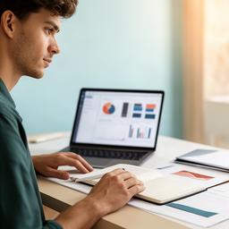 Icu Gurrea preparando una auditoría SEO en una mesa de trabajo de Mallorca